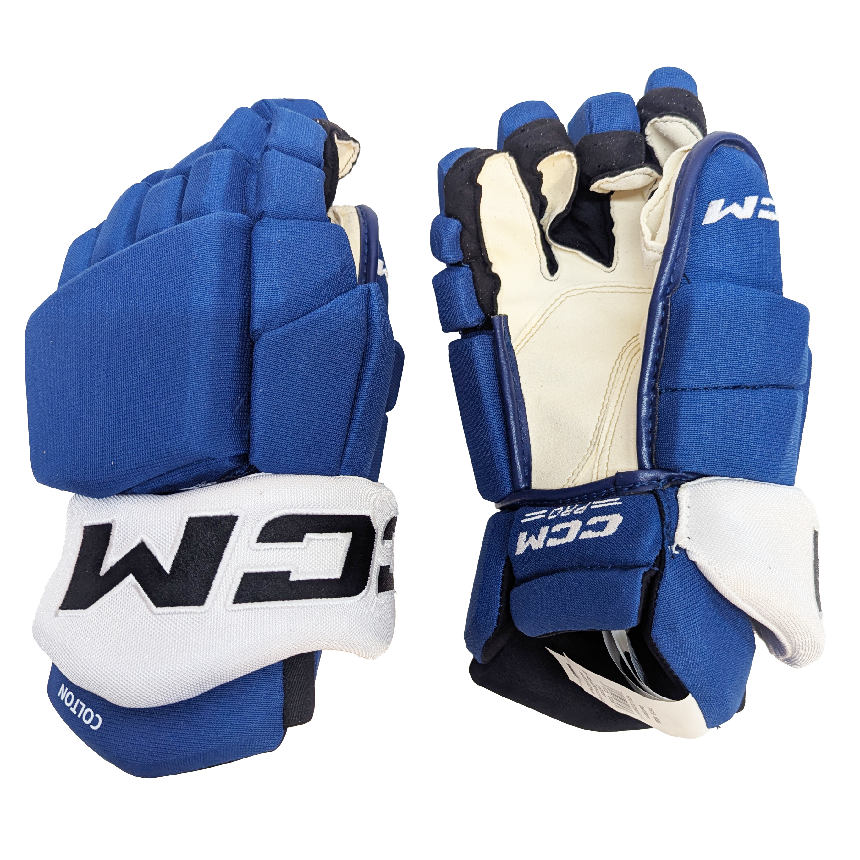 CCM HGTKPP - NHL Pro Stock Glove - Ross Colton (Blue/White)